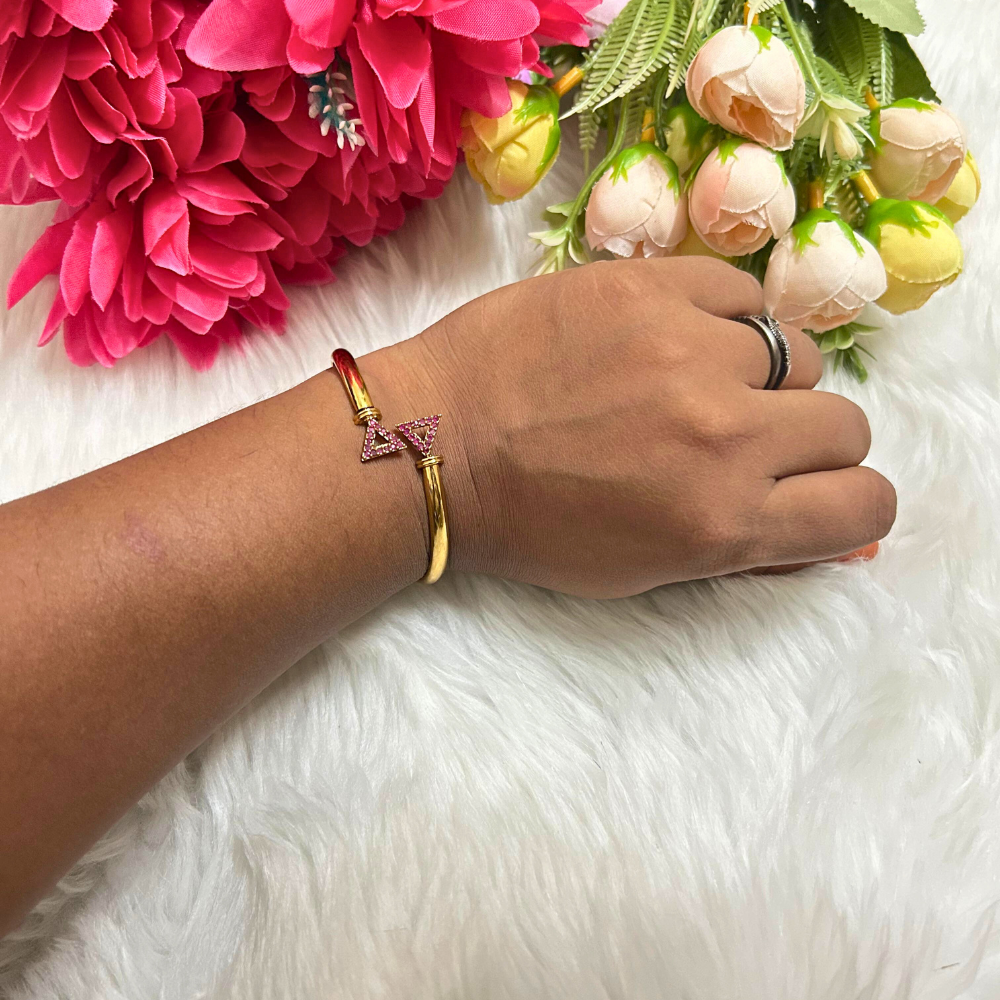 Elegant Dual Triangle Gold Bracelet