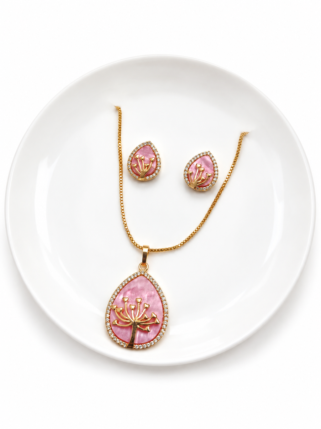 🌸 Rose Petal Elegance Necklace Set