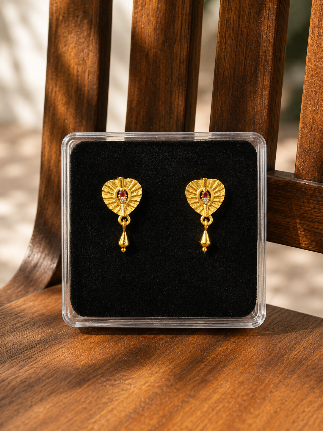 Golden Heart Drop Earrings ❤️✨