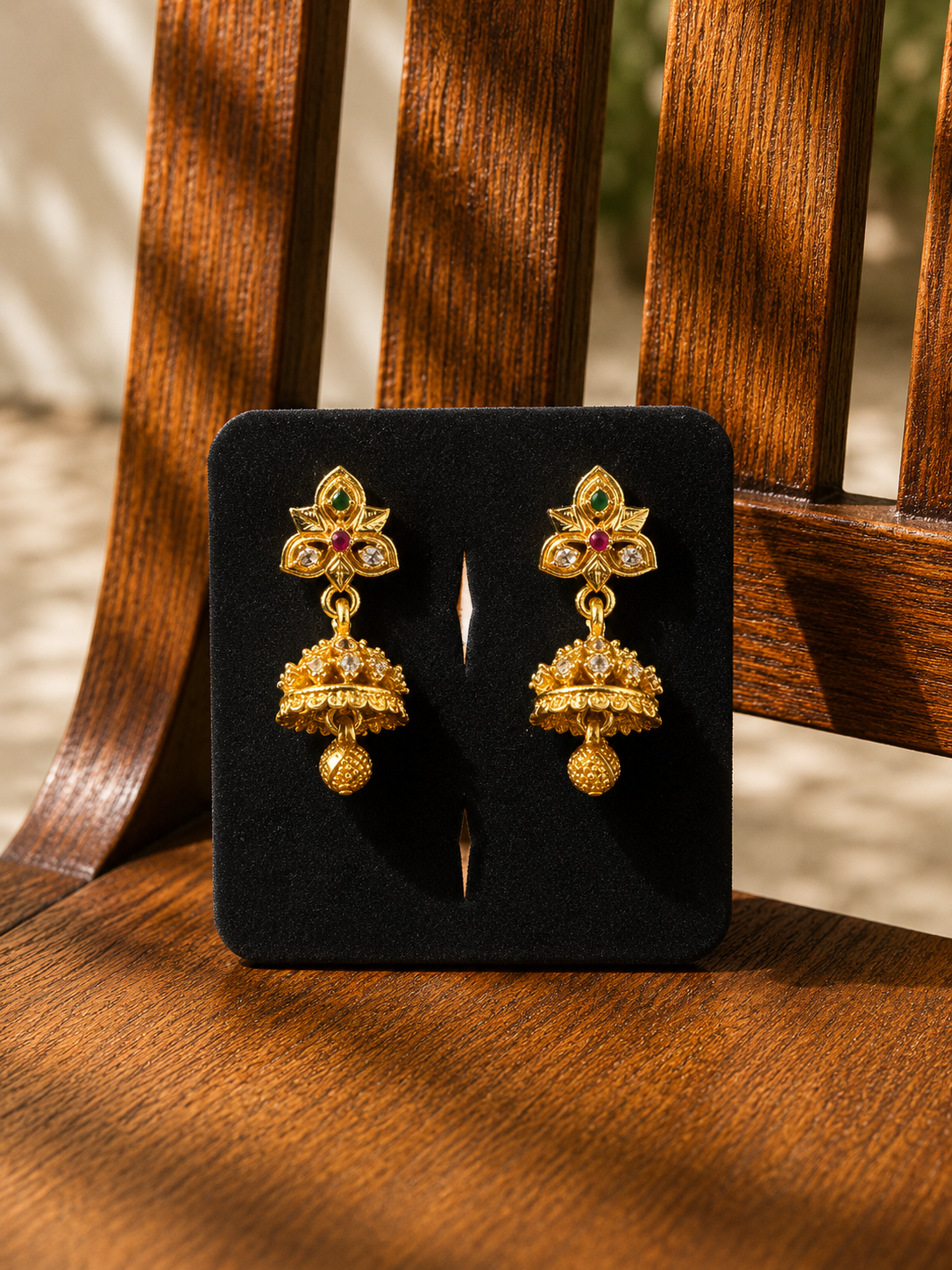Golden Lotus Charm Jhumkas 🌸✨