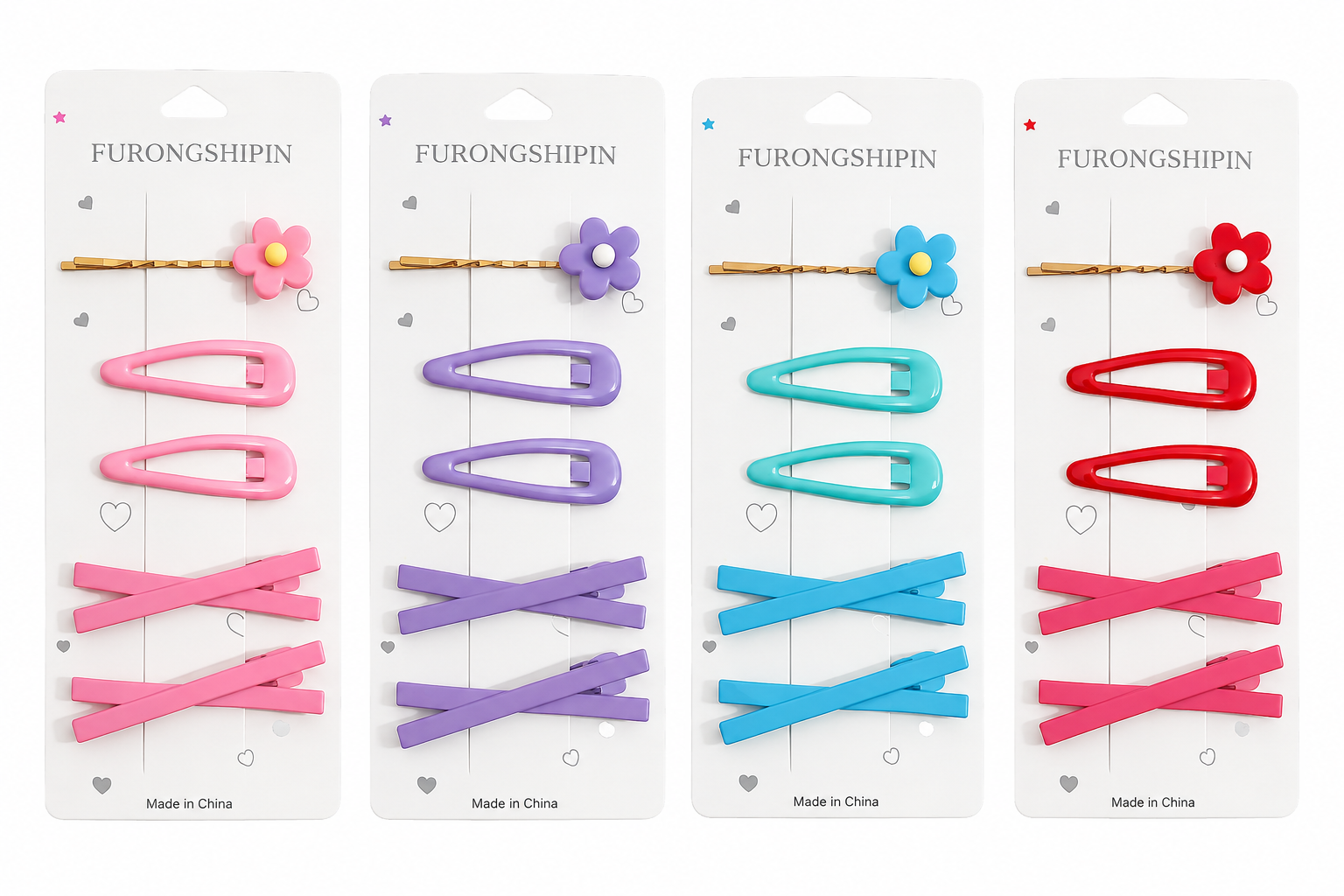 Pastel Daisy Hair Clip Set – 5 Pieces