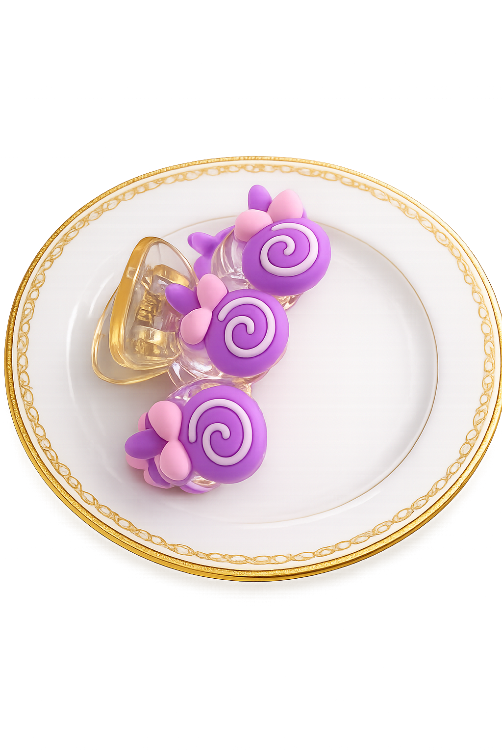 💜 Candy Swirl Bunny Claw Clip 🍭🐰