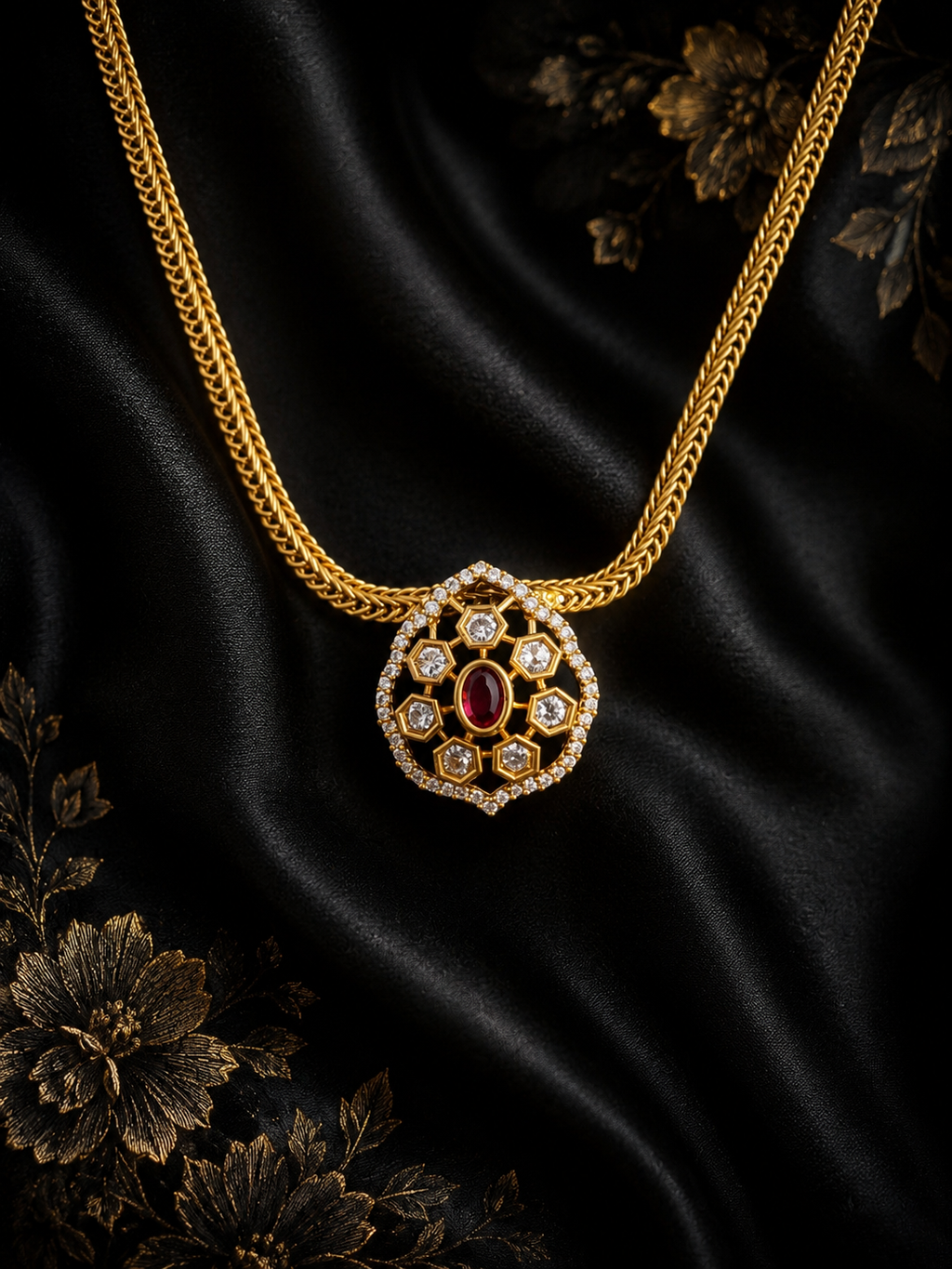Rithya Pendant Necklace & Stud Earrings