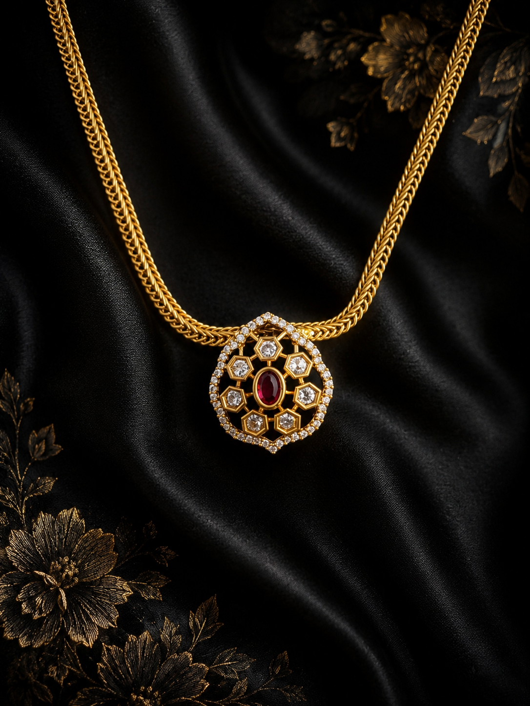 Rithya Pendant Necklace & Stud Earrings
