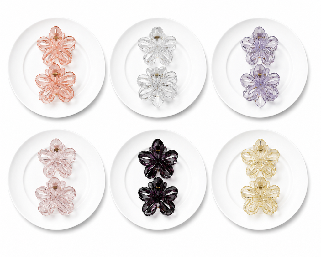 Crystal Bloom Hair Clip Duo (medium)