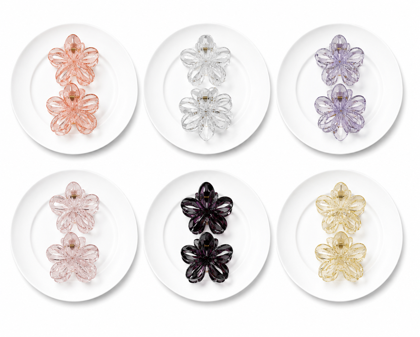 Crystal Bloom Hair Clip Duo (medium)