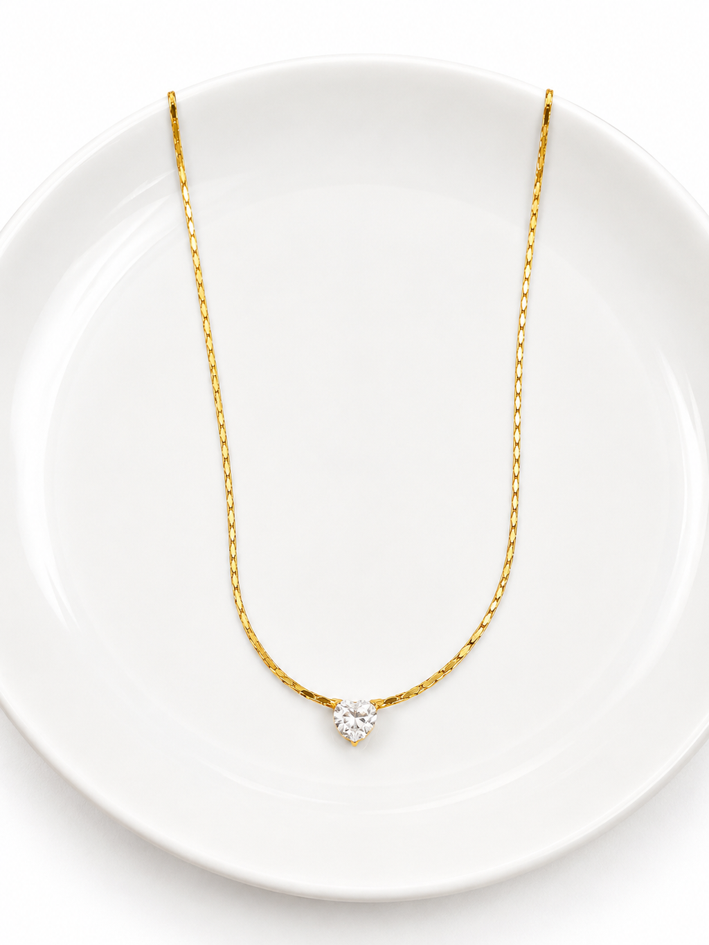 Crystal Heart Anti-Tarnish Necklace