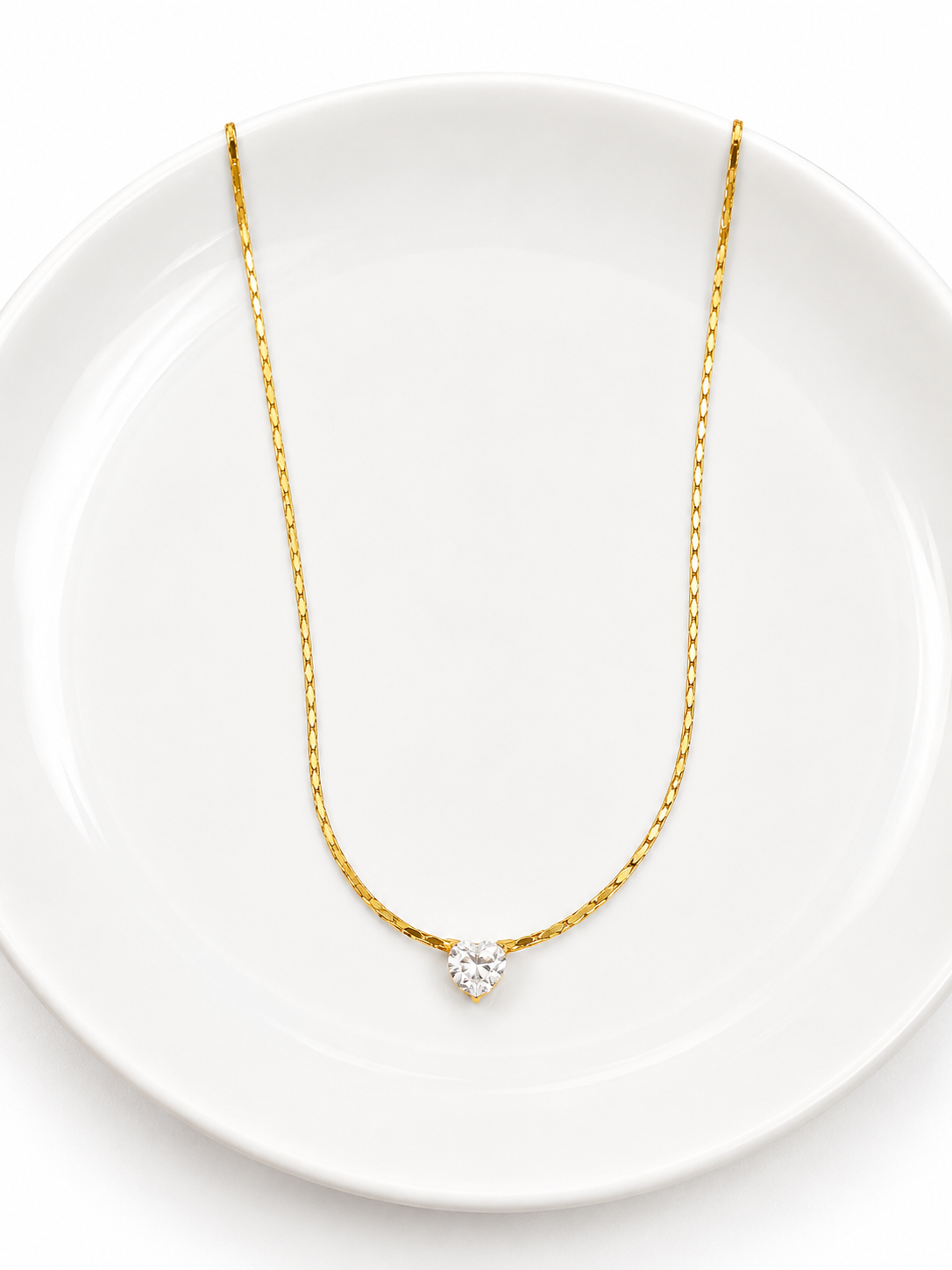 Crystal Heart Anti-Tarnish Necklace