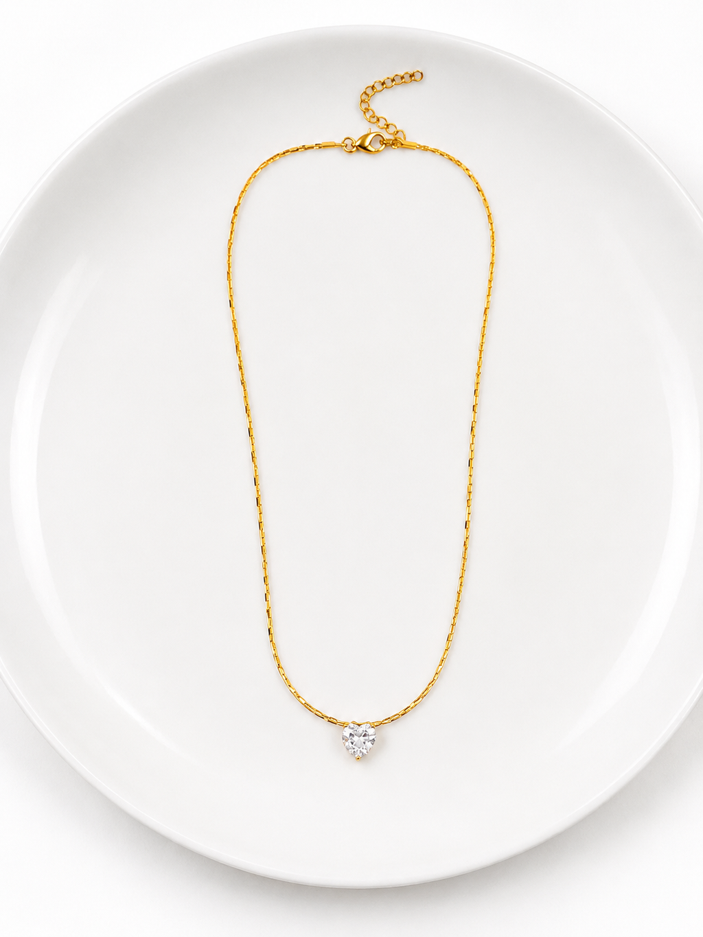 Crystal Heart Anti-Tarnish Necklace