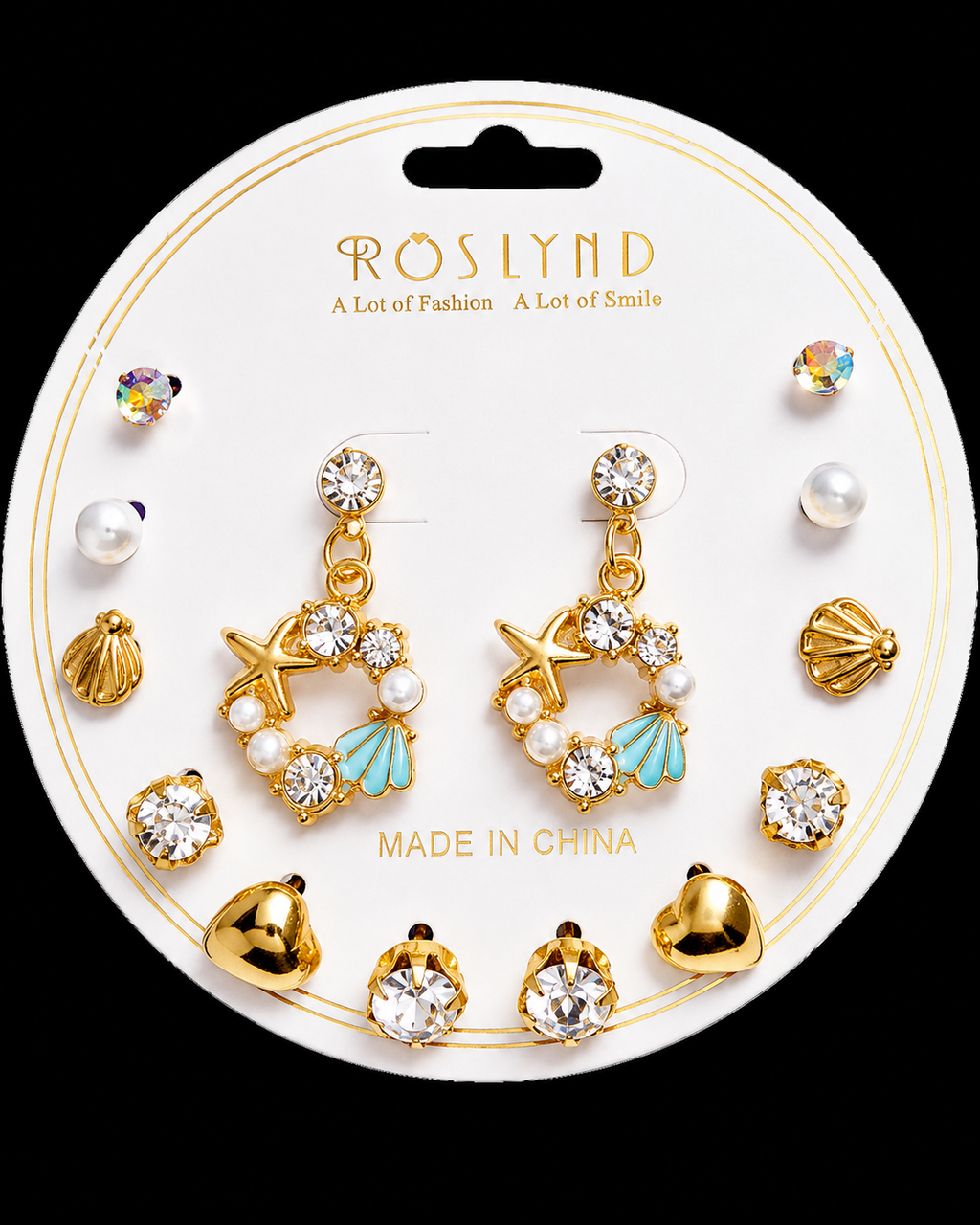 ✨ Ocean Pearl Charm 7-Pair Earrings Set