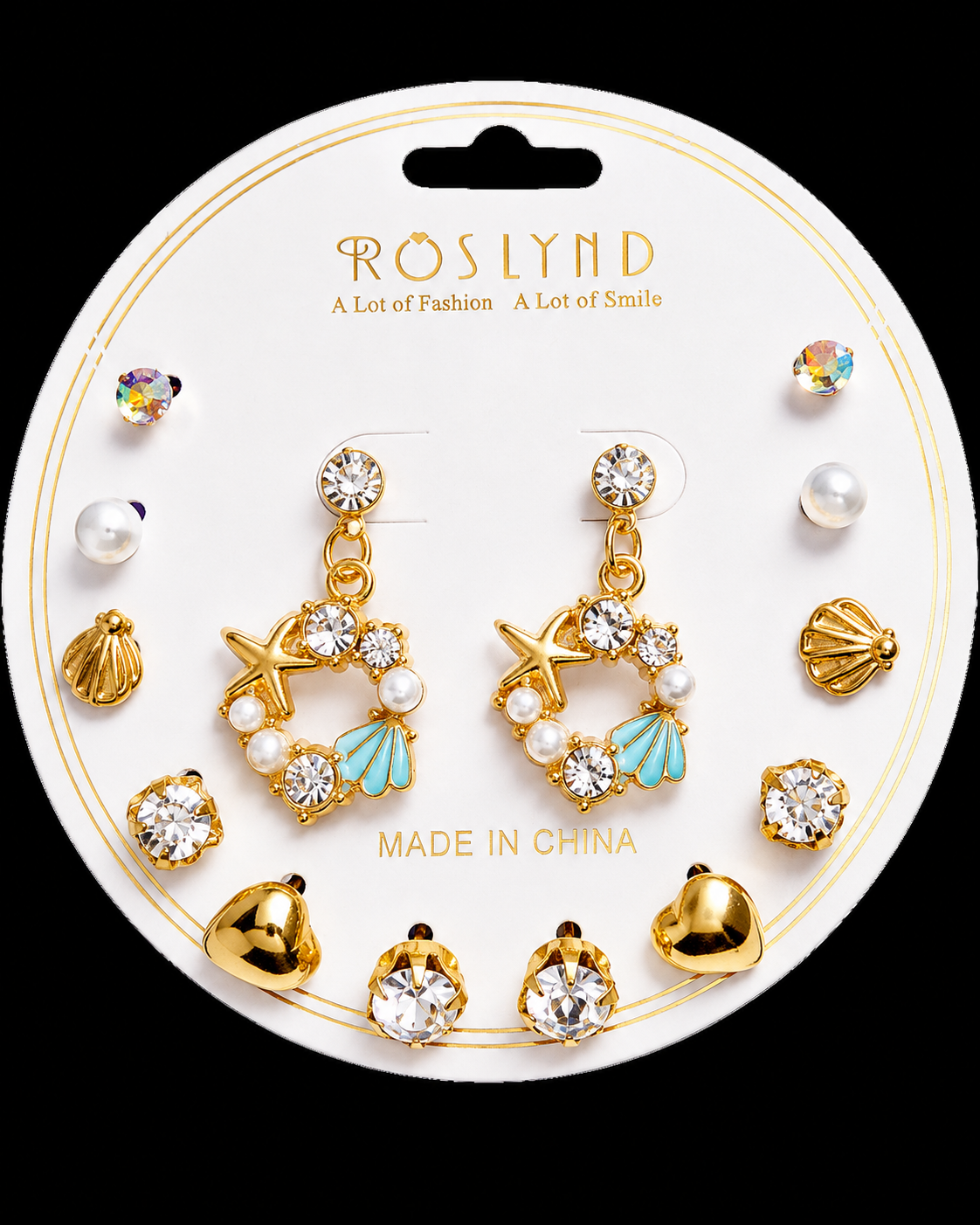 ✨ Ocean Pearl Charm 7-Pair Earrings Set