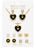 Midnight Heart Charm Jewelry Set