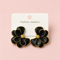 Midnight Bloom Floral Stud Earrings
