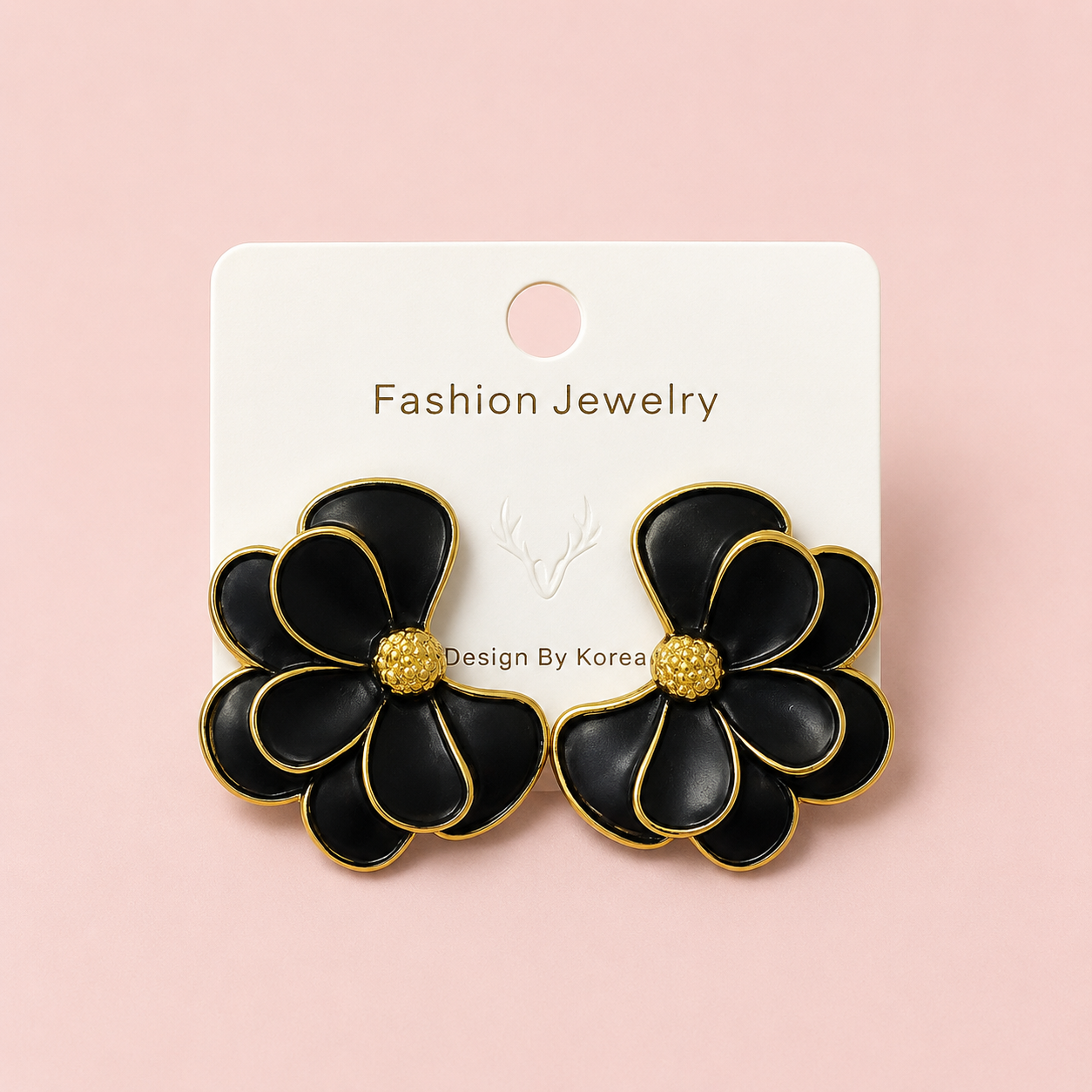 Midnight Bloom Floral Stud Earrings