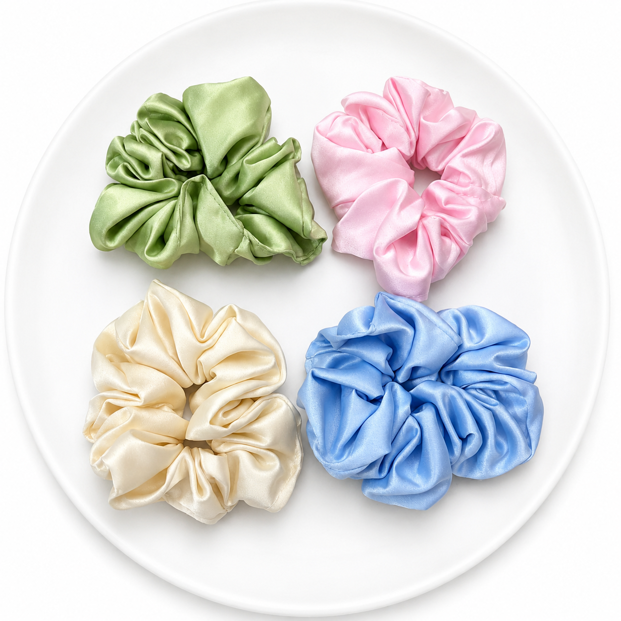 Pastel Luxe Satin Scrunchie