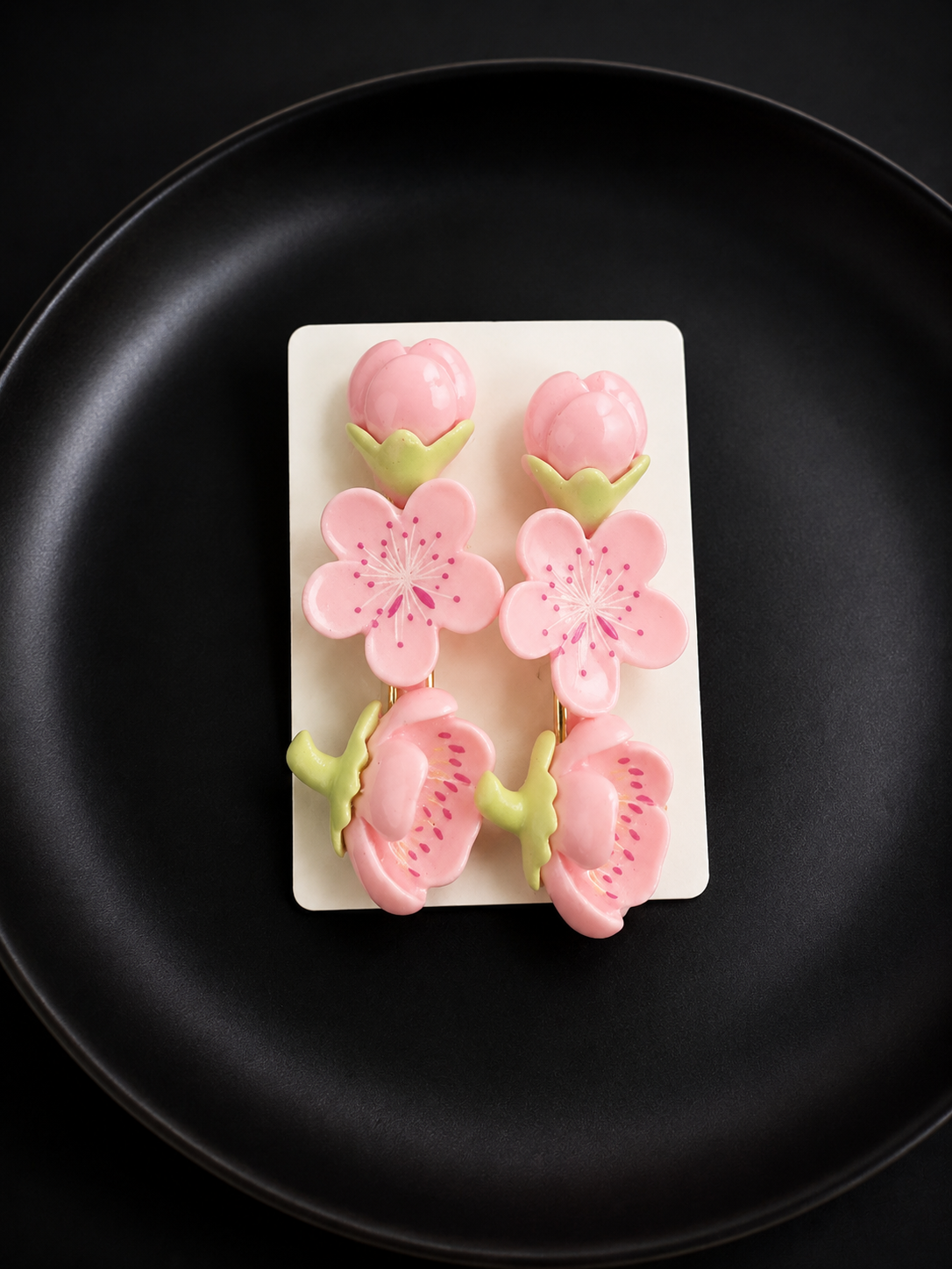 Pink Blossom Garden Alligator Hair Clip