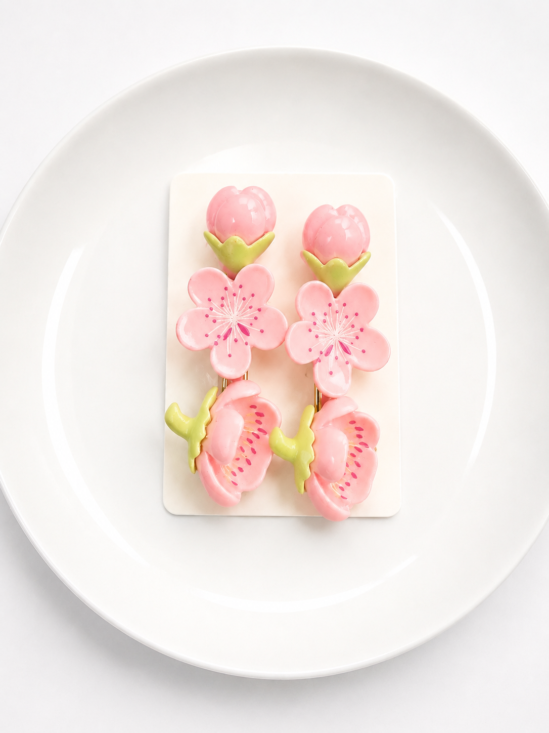 Pink Blossom Garden Alligator Hair Clip
