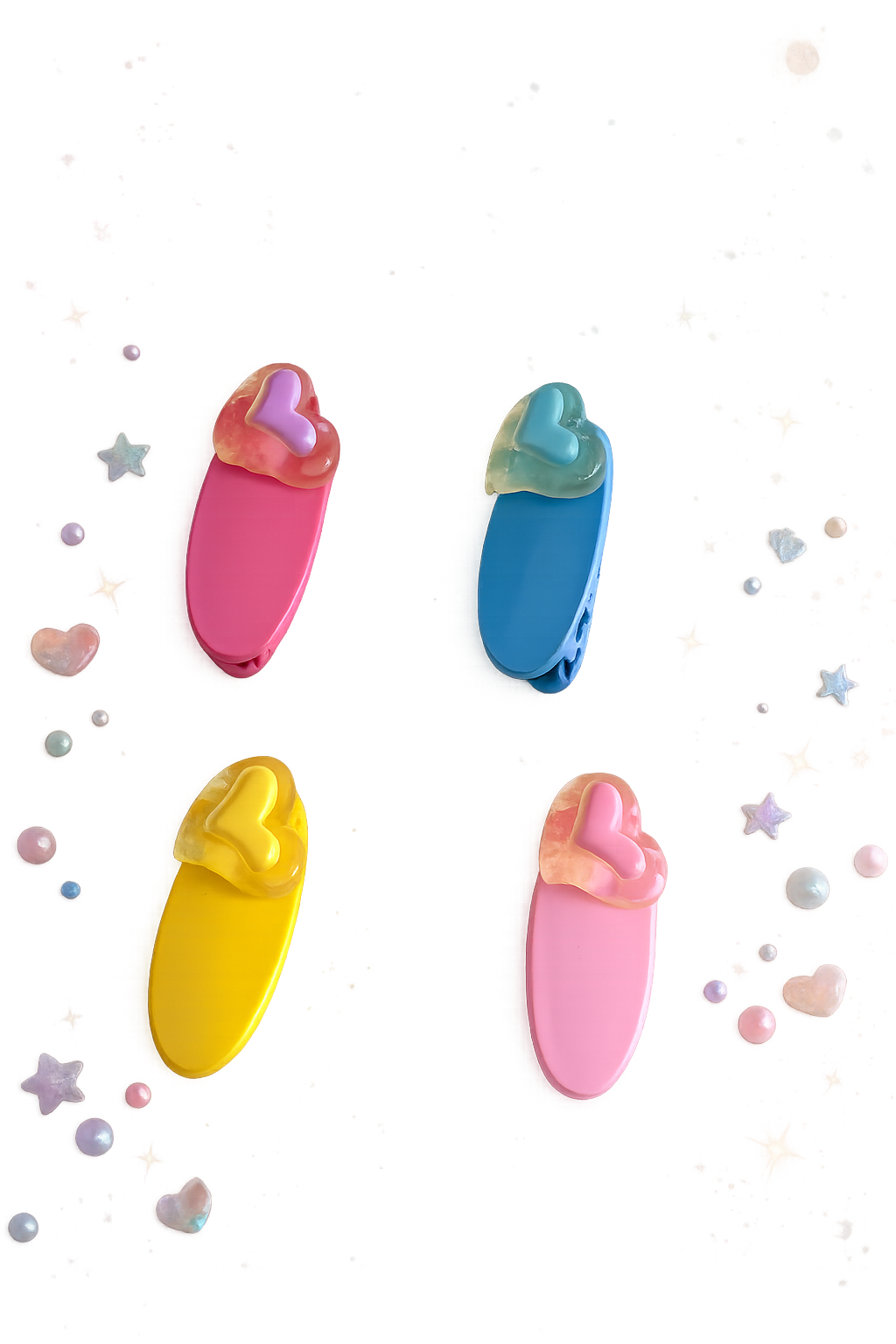 Pastel Heart Snap Clip Set ❤️