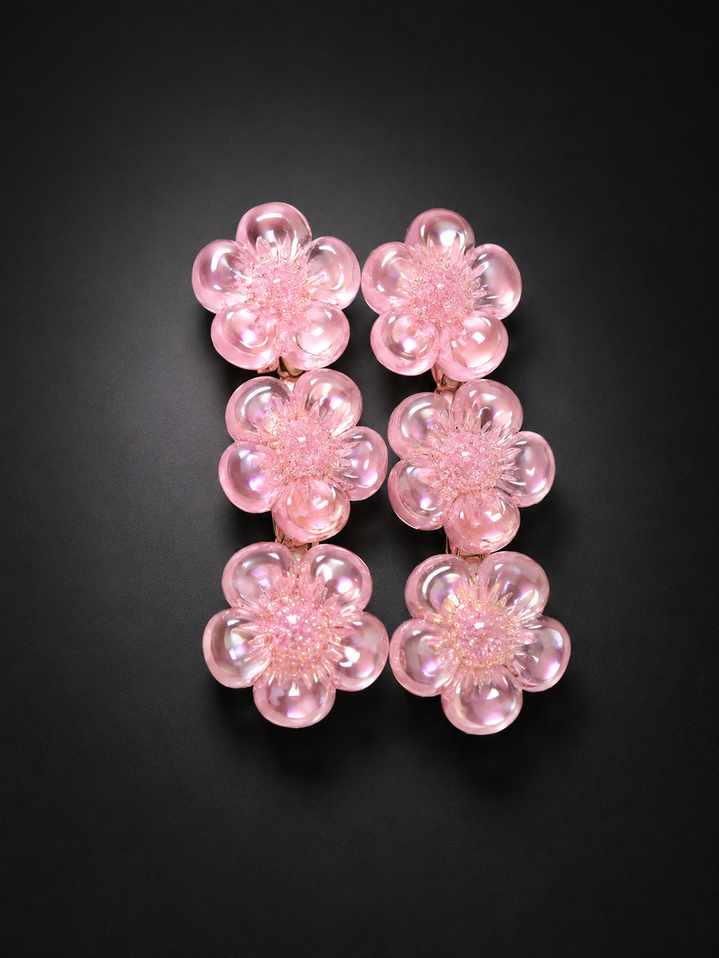 Baby Pink Floral Alligator Hair Clip