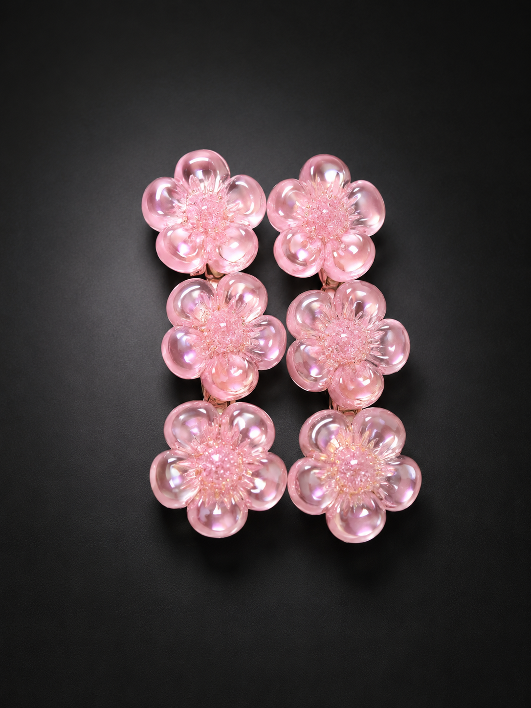 Baby Pink Floral Alligator Hair Clip