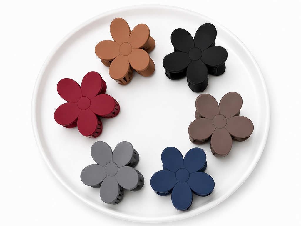 Petal Charm Flower Claw Clip