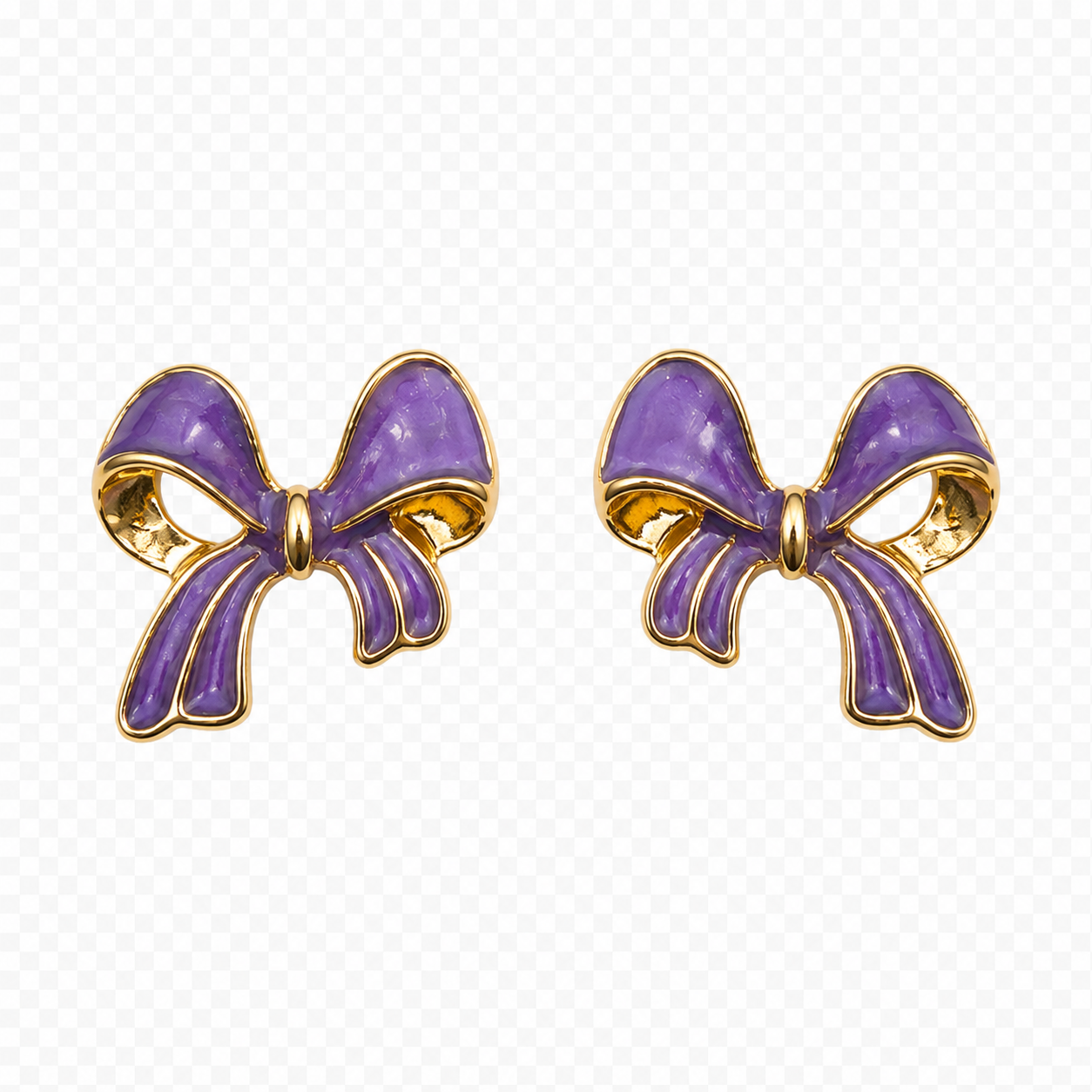 Lavender Bow Stud Earrings