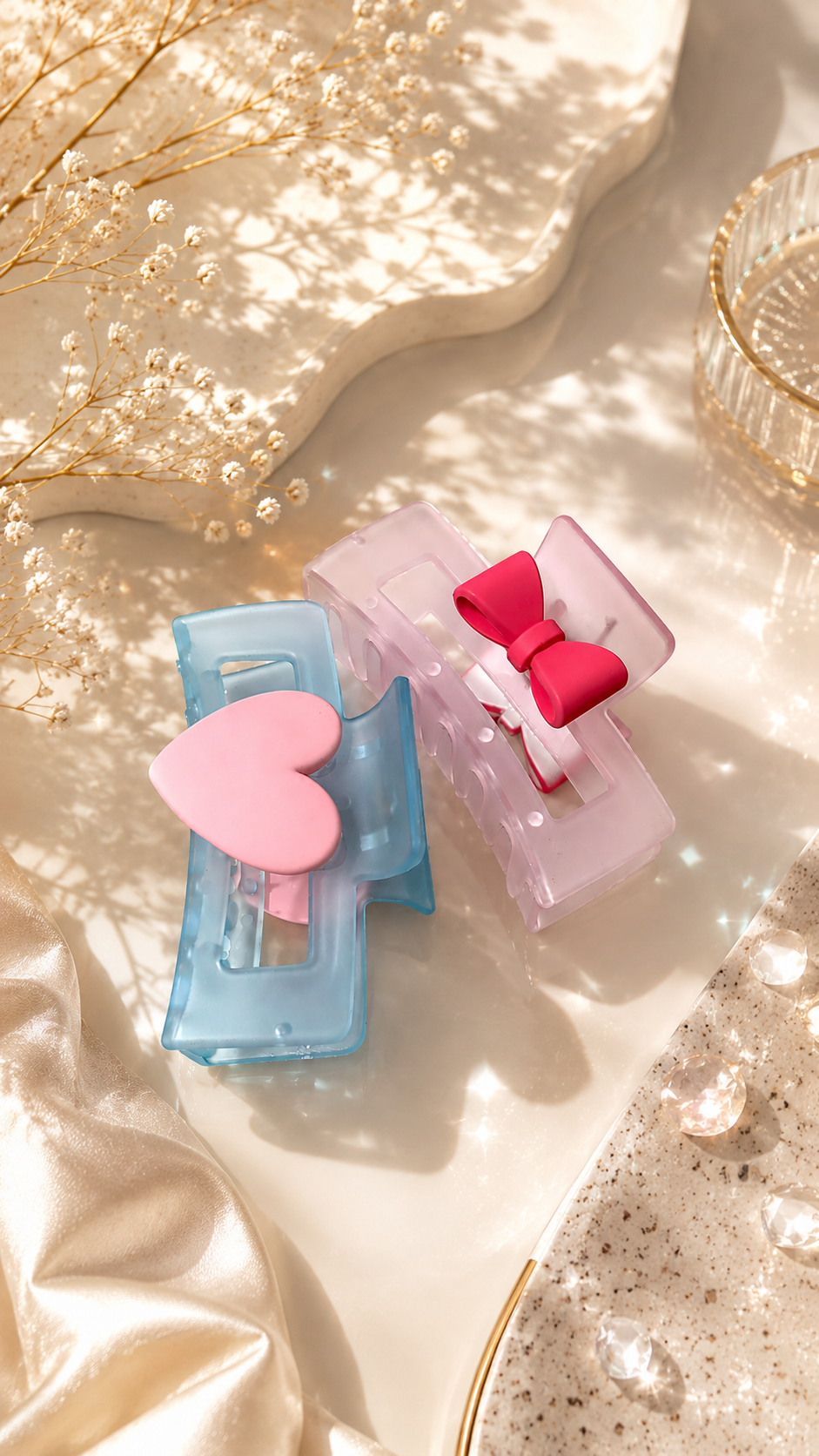 Candy Heart Hair Claw Clip