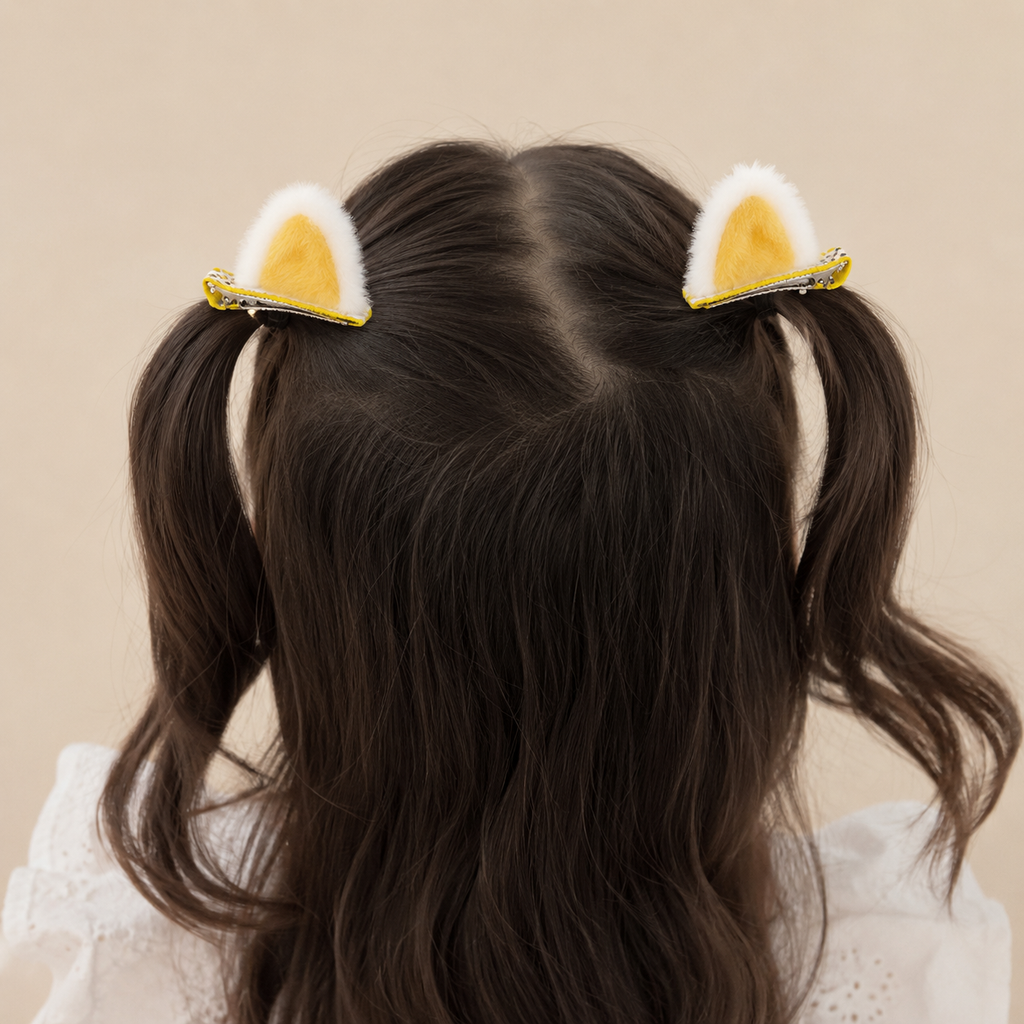 Fluffy Kitty Hair Clips