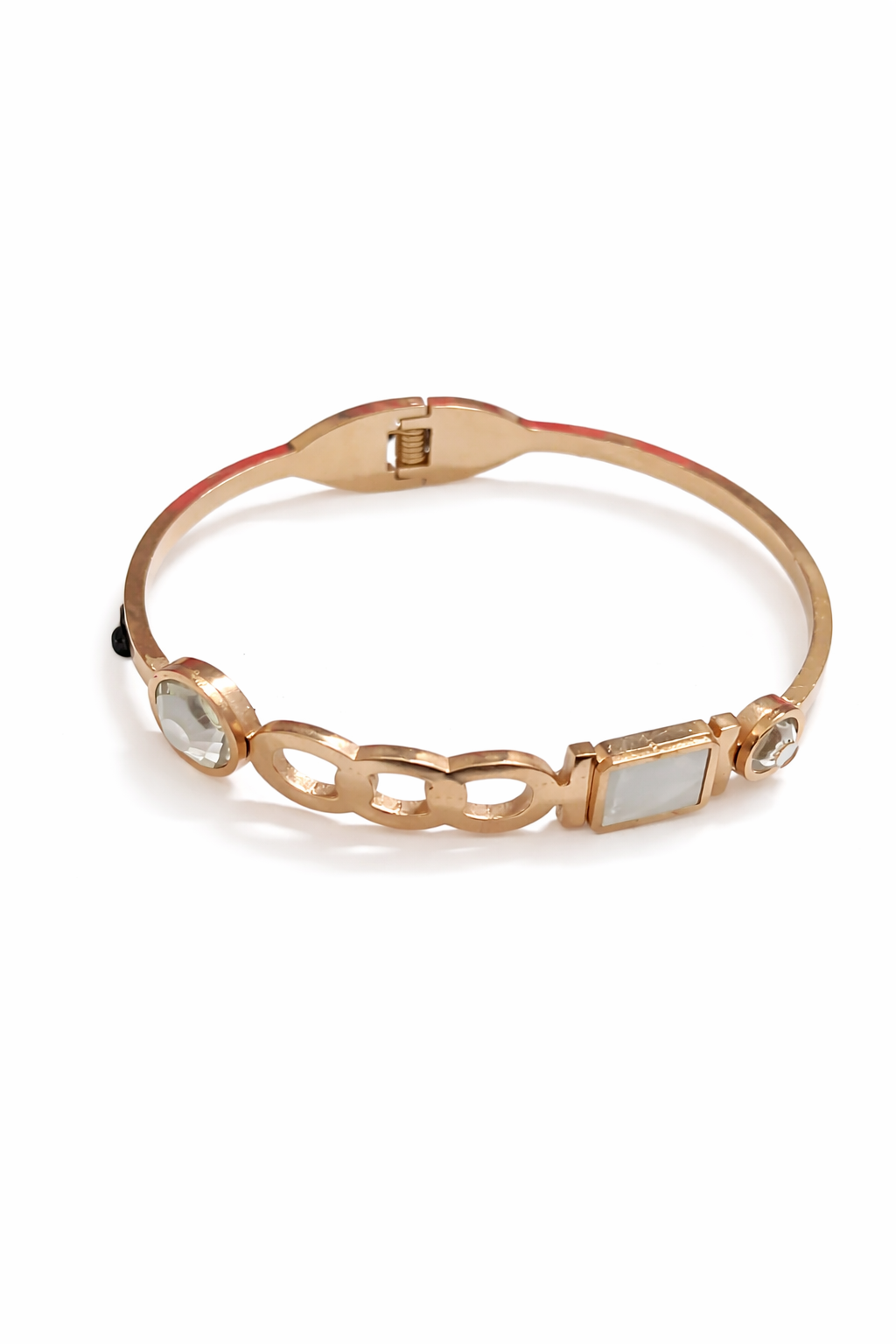 Rose Gold Crystal Charm Bracelet