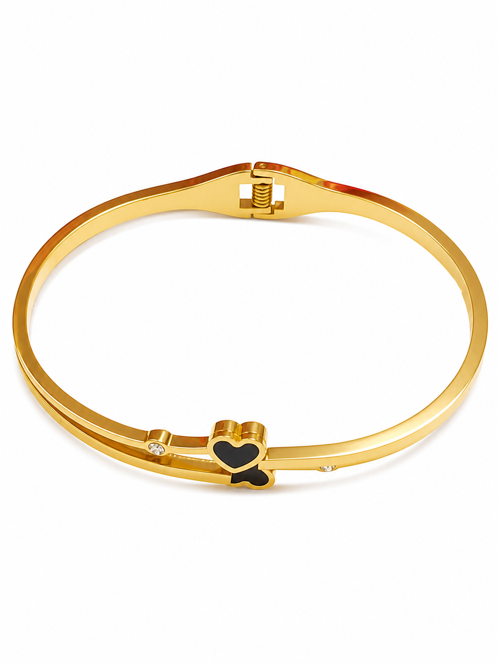 Gold Finish Heart Charm Bracelet