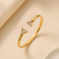 Golden Twin Triangle Arrow Cuff Bracelet