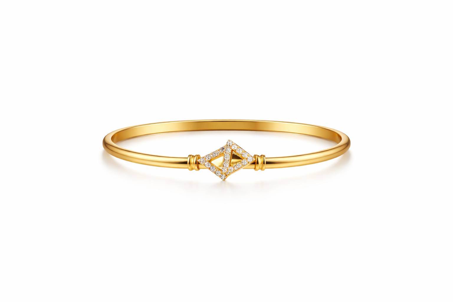 Golden Diamond Shape Arrow Cuff Bracelet