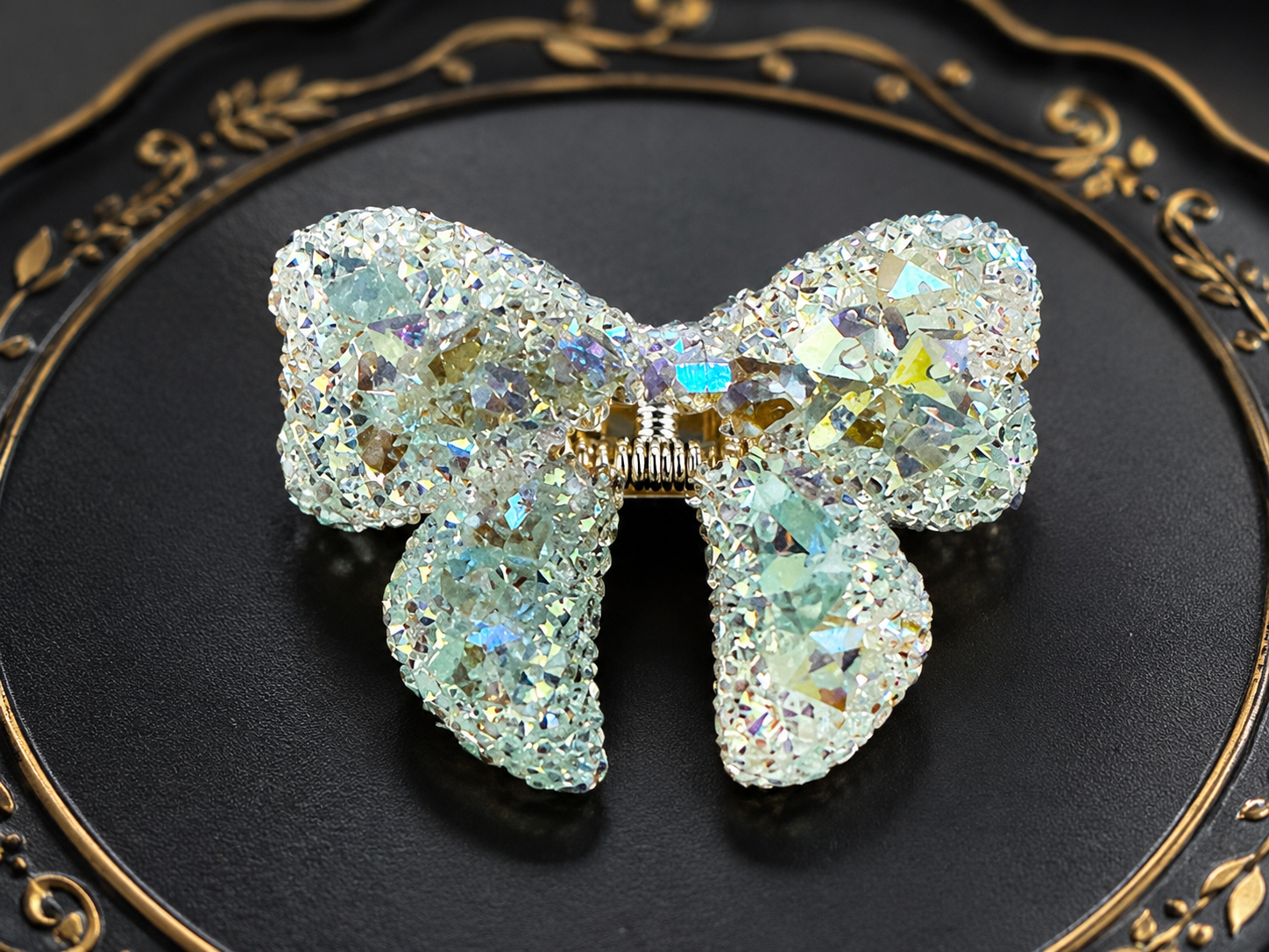 Crystal Sparkle Bow Hair Alligator Clip