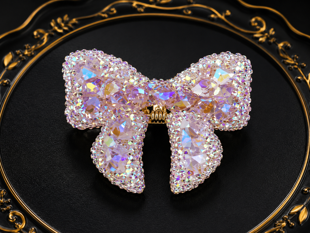 Crystal Sparkle Bow Hair Alligator Clip