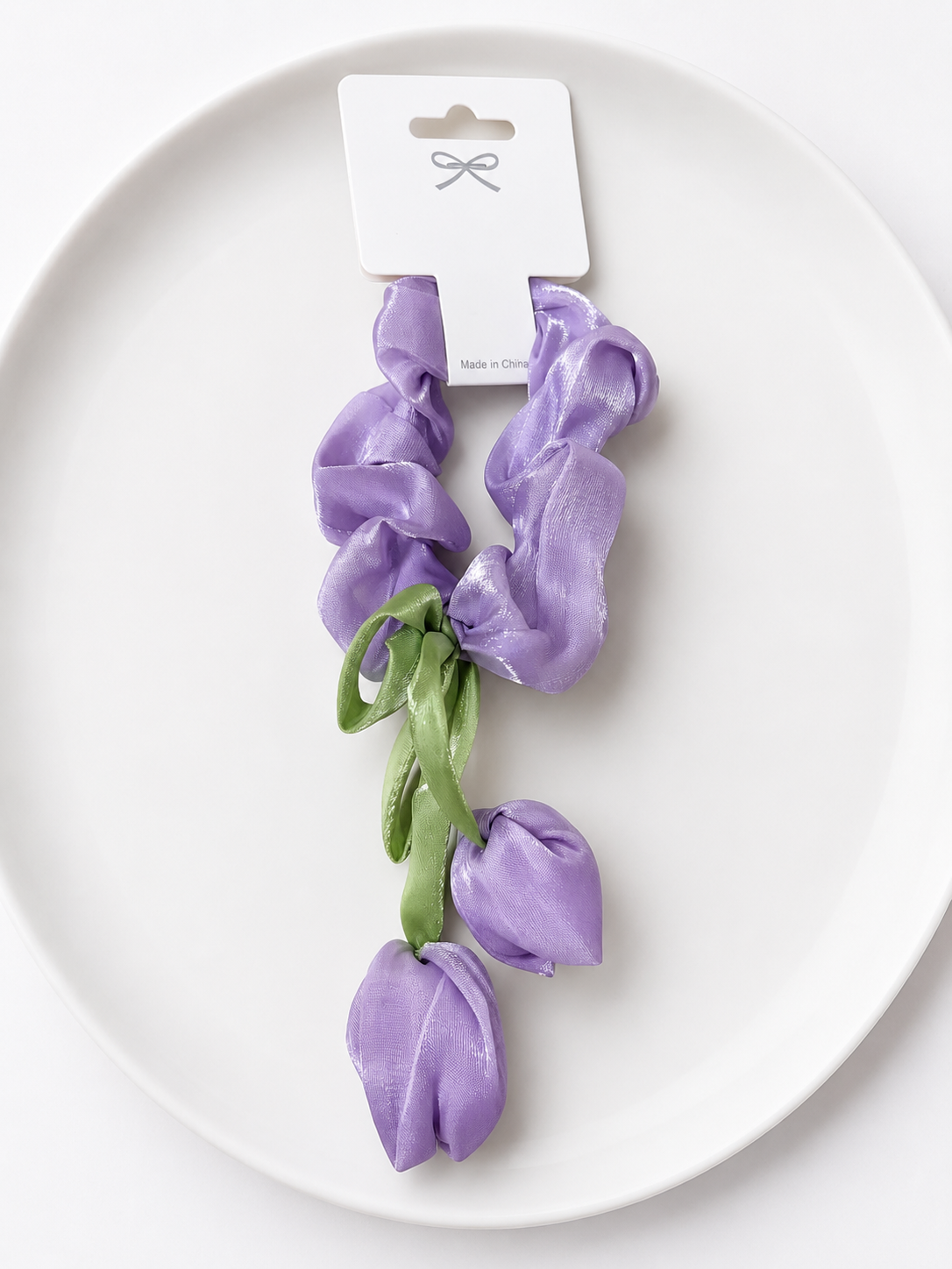 Tulip Bloom Satin Hair Scrunchie