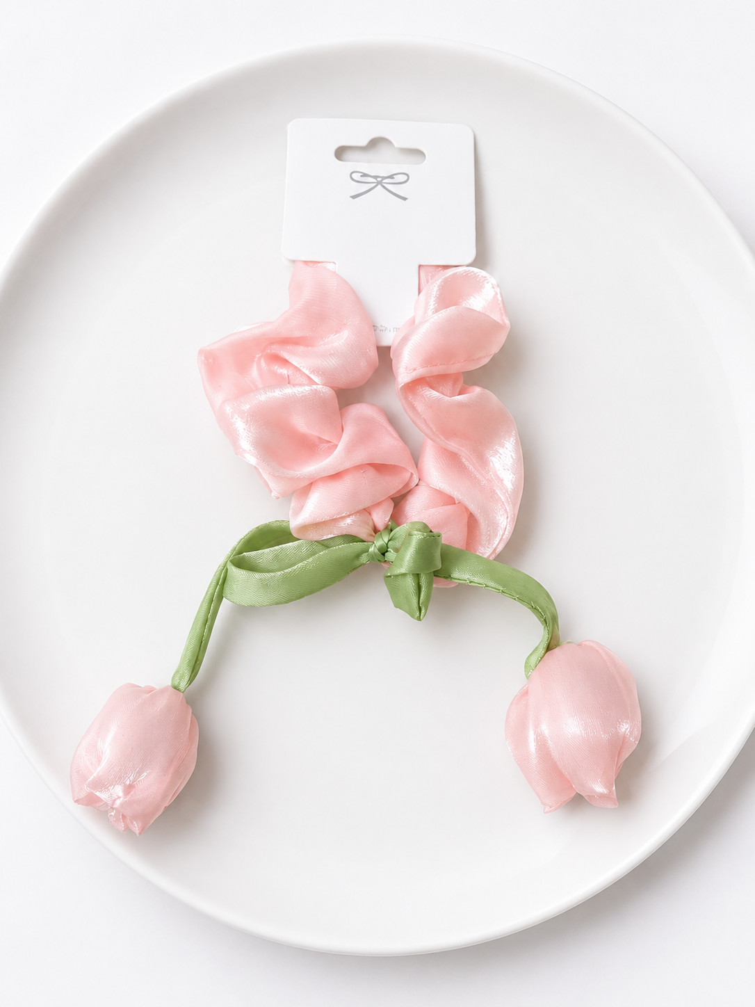 Tulip Bloom Satin Hair Scrunchie