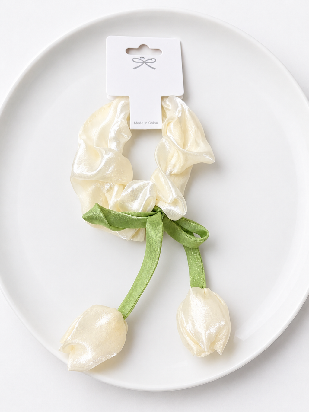 Tulip Bloom Satin Hair Scrunchie