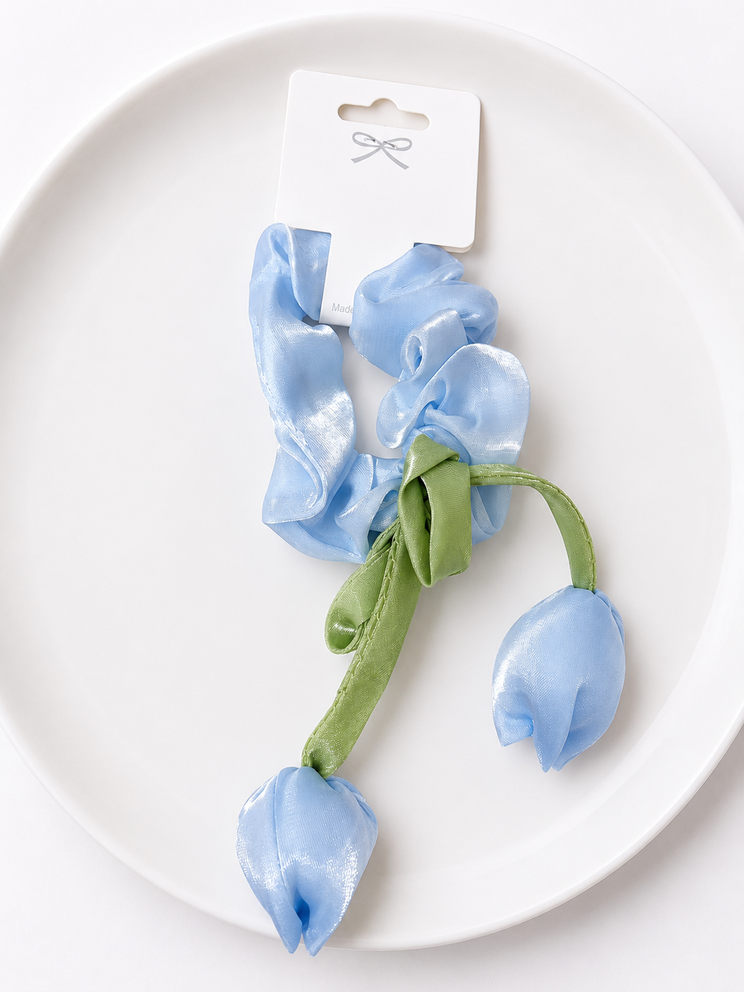 Tulip Bloom Satin Hair Scrunchie