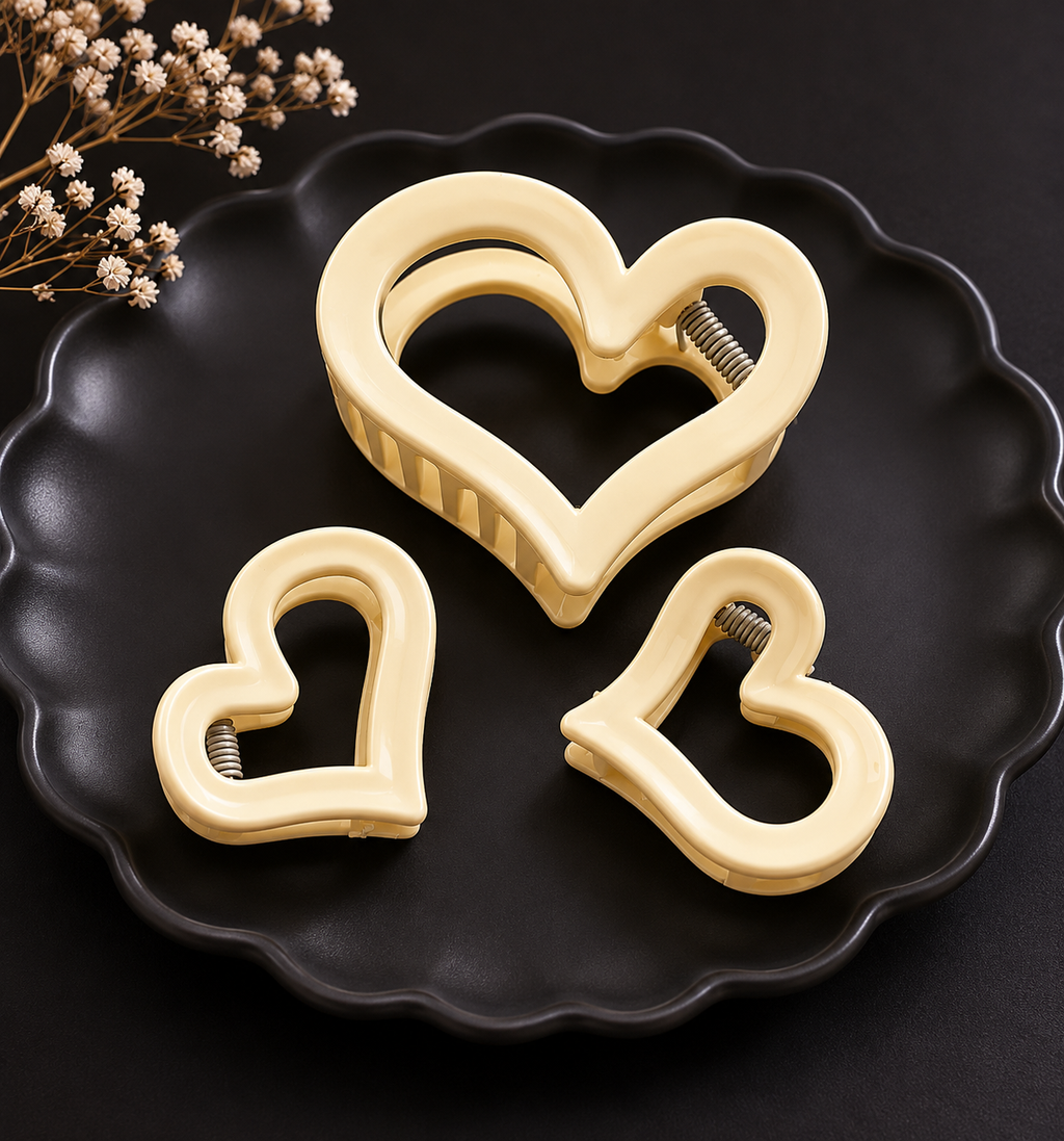 Heart Glow Claw Clip Set