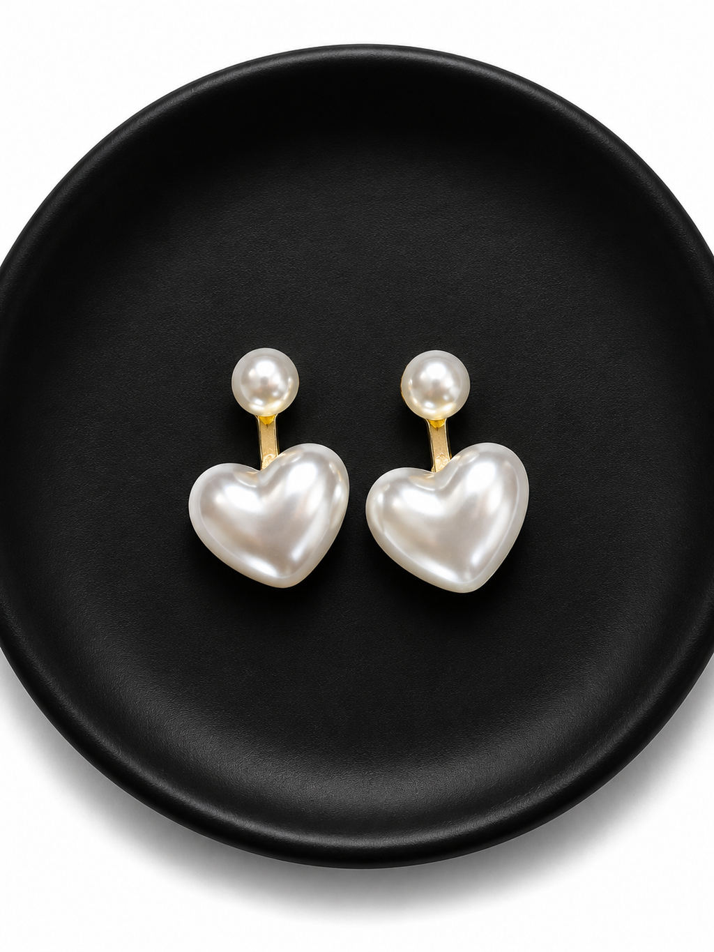 Pearl Heart Korean Earrings