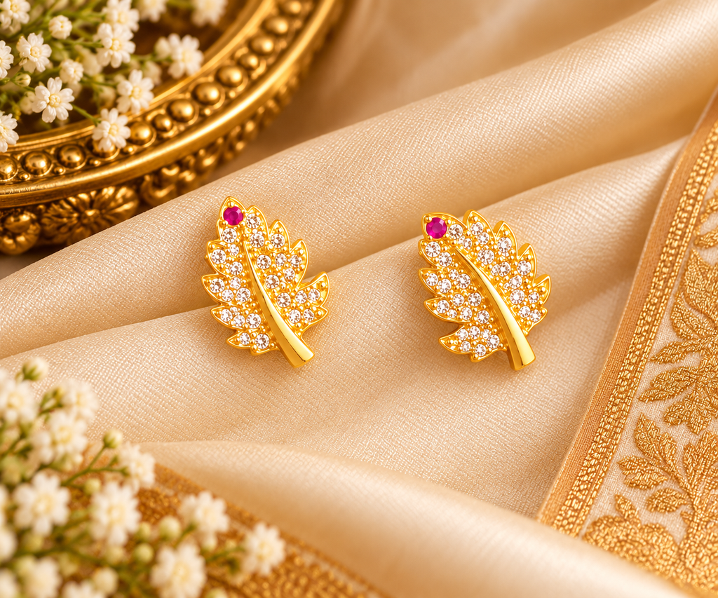Pon Ilai Stone Stud Earrings