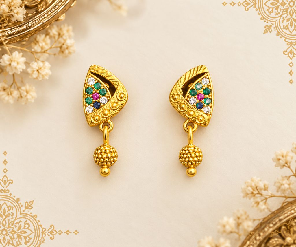 Manikodi Multicolor Gold Finish Earrings 💛