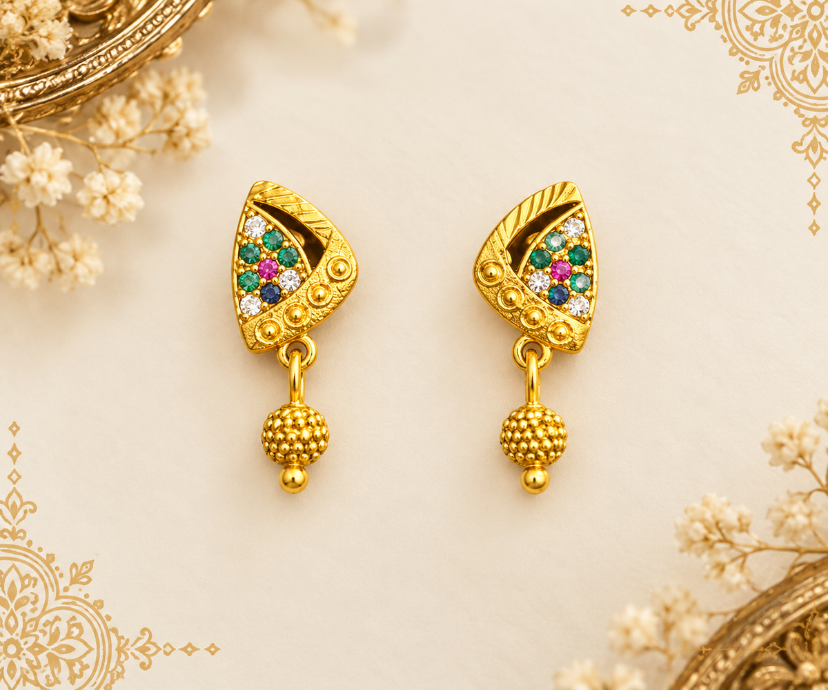 Manikodi Multicolor Gold Finish Earrings 💛