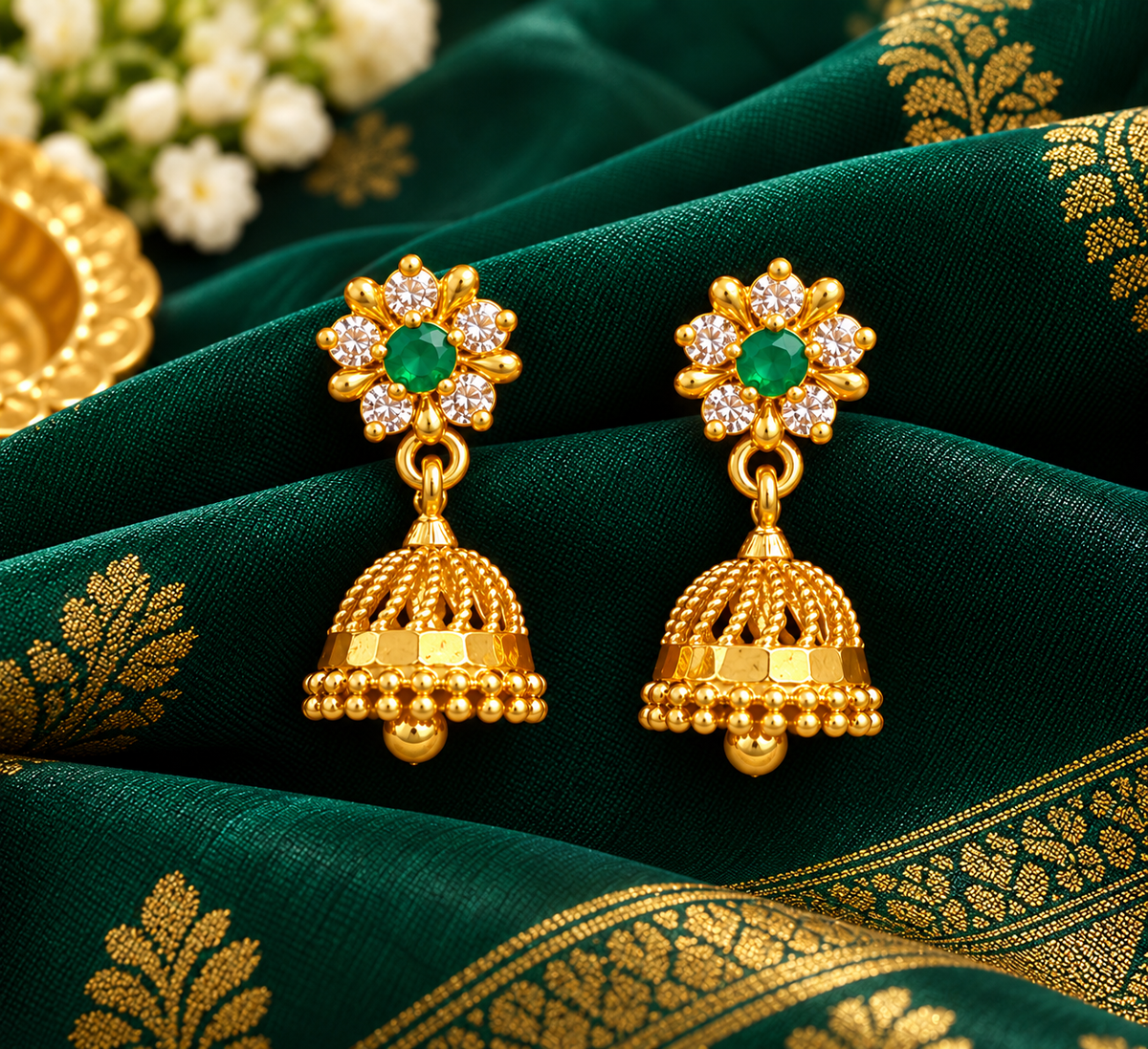 Pachai Mayil Jhumka 💚