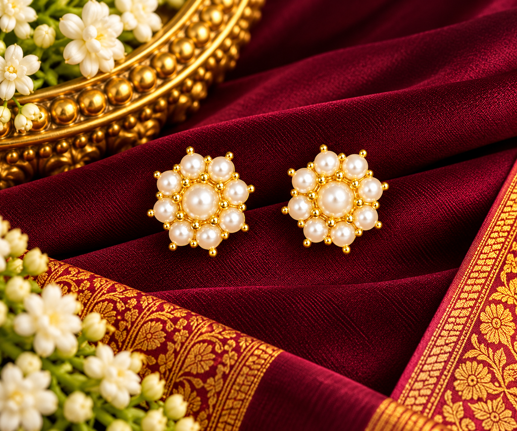 Annam Pearl Cluster Earrings