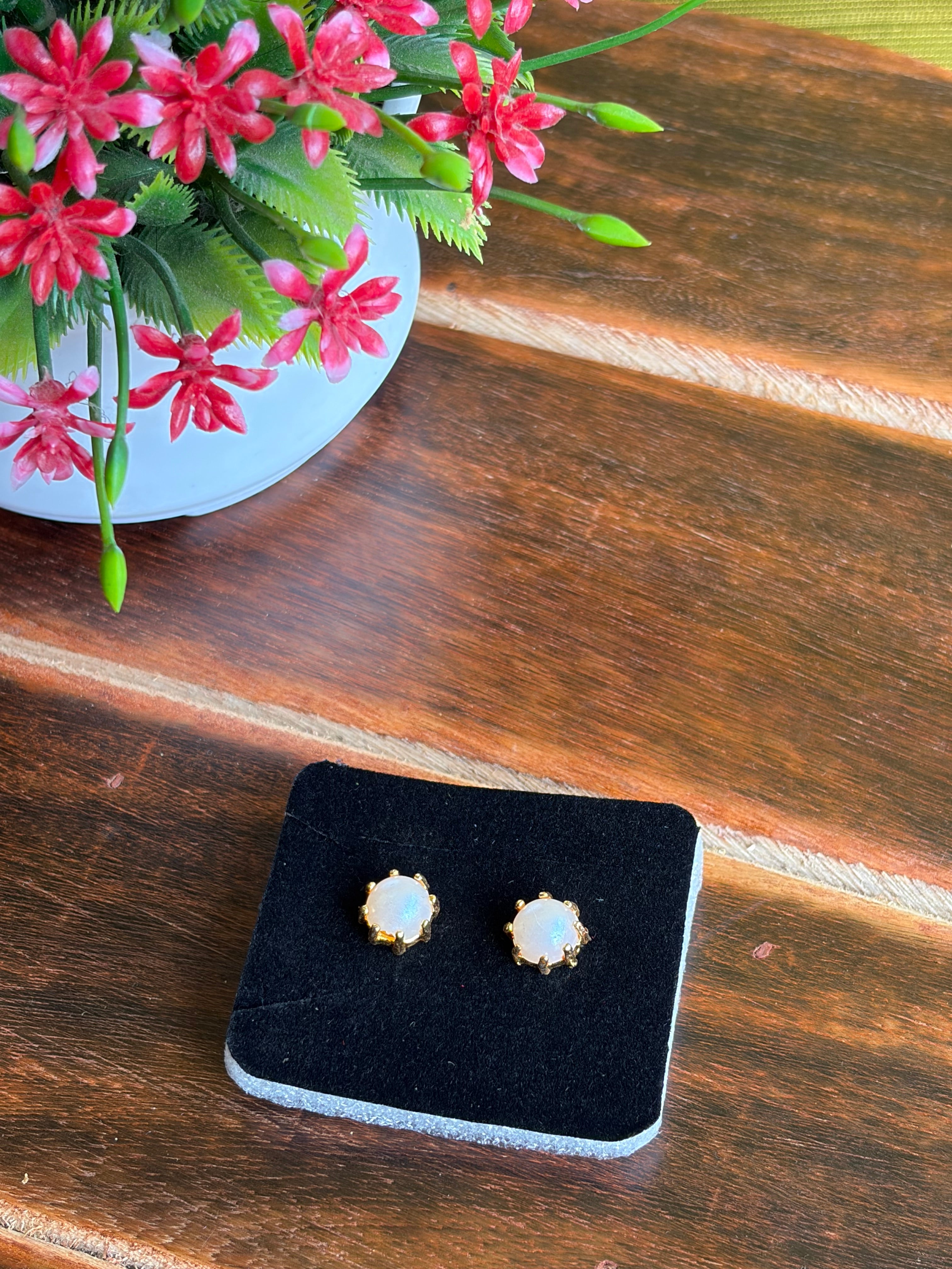 Elegant Opal Glow Stud Earrings