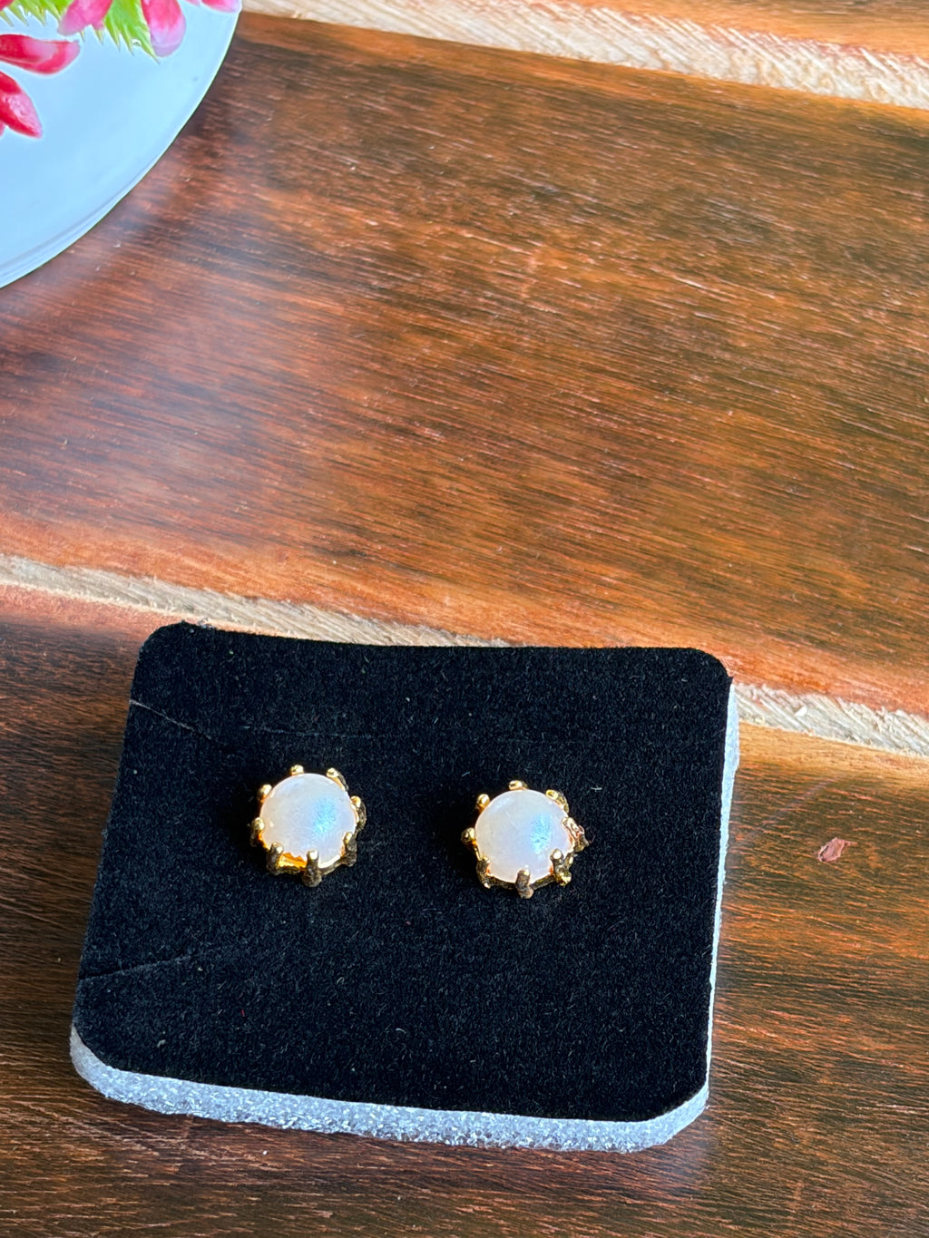 Elegant Opal Glow Stud Earrings