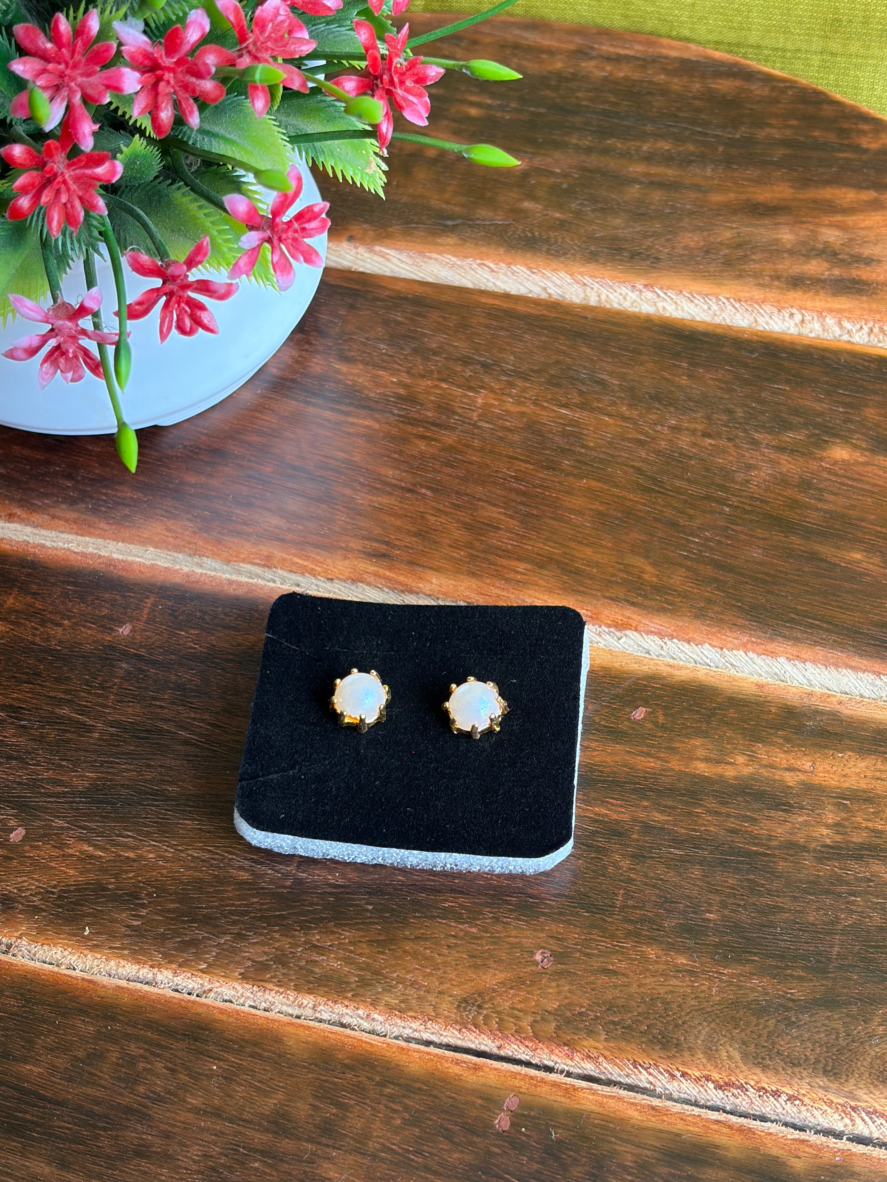 Elegant Opal Glow Stud Earrings