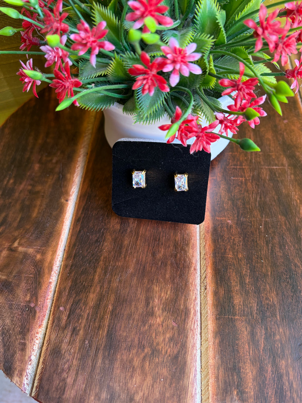 Royal Crystal Square Stud Earrings