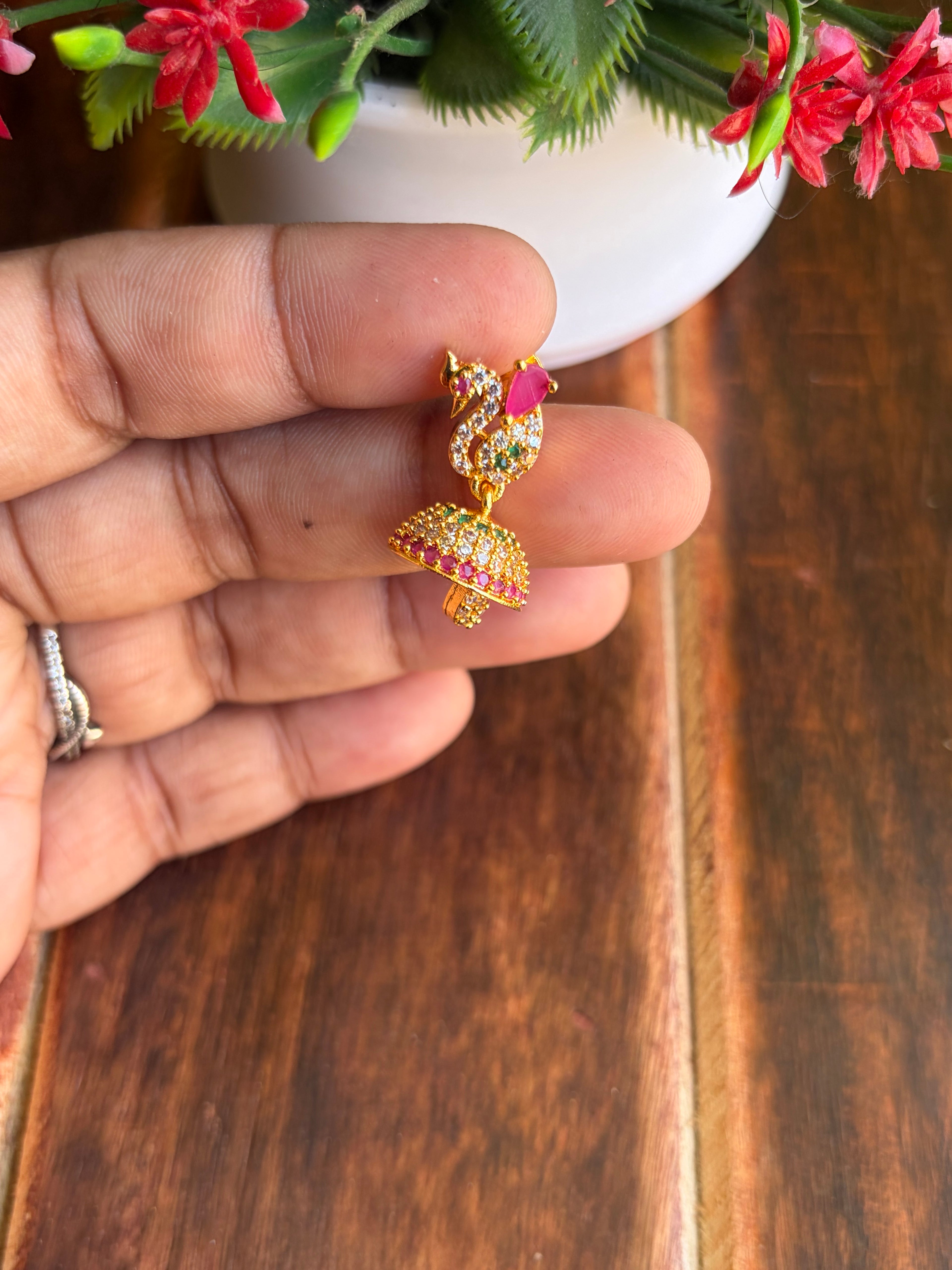 Royal Peacock Jhumka Earrings